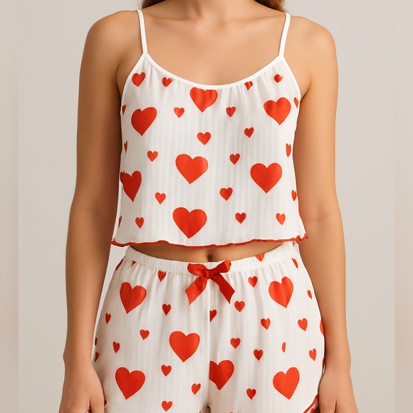 no brand Other - Heart Print Pajama Set | Tagged XL (Fits Small)